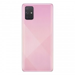 Teknonet Samsung Galaxy A71 Uyumlu Kamera Camlı Batarya Kapağı (Pembe) NT-103081