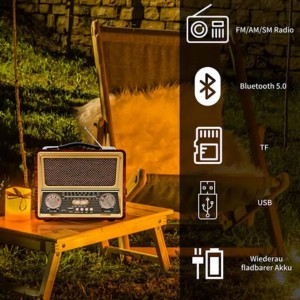 Raıseng R-2055BT Retro Klasik Tasarım Kablosuz Hoparlör - Speaker (Kahverengi) NT-92220