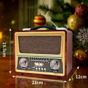 Raıseng R-2055BT Retro Klasik Tasarım Kablosuz Hoparlör - Speaker (Kahverengi) NT-92220