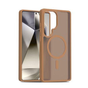 Nettech Samsung Galaxy S25 Ultra Uyumlu Mat Renkli MagSafe Arka Koruma Kılıf (Gold) NT-111928