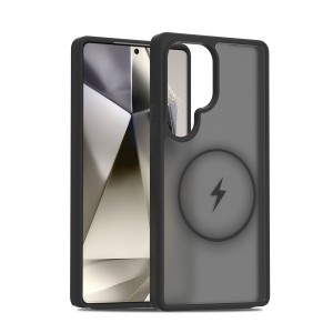 Nettech Samsung Galaxy S25 Ultra Uyumlu Mat Renkli MagSafe Arka Koruma Kılıf (Siyah) NT-111924