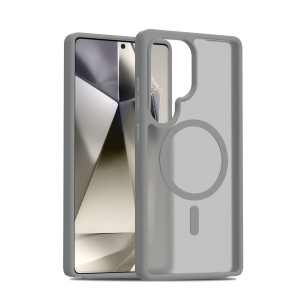 Nettech Samsung Galaxy S25 Ultra Uyumlu Mat Renkli MagSafe Arka Koruma Kılıf (Gri) NT-111926