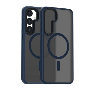 Nettech Samsung Galaxy S25 Uyumlu Mat Renkli MagSafe Arka Koruma Kılıf (Mavi) NT-111920