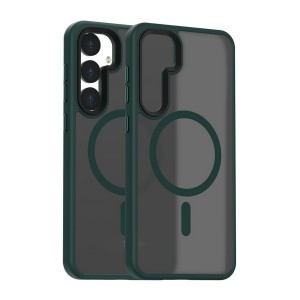 Nettech Samsung Galaxy S25 Uyumlu Mat Renkli MagSafe Arka Koruma Kılıf (Yeşil) NT-111922