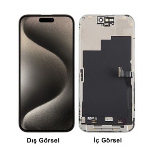 Teknonet Apple iPhone 15 Pro Uyumlu Oled Lcd+Dokunmatik+Çıtalı (Siyah) NT-112231