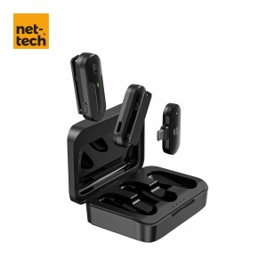 Nettech NT-0T08 Plastik Type-C Kablosuz Yaka Mikrofonu (Siyah) NT-107447