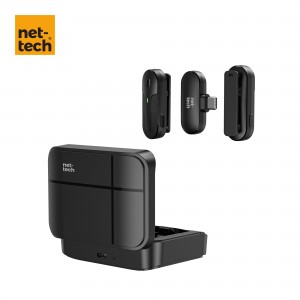 Nettech NT-0T08 Plastik Type-C Kablosuz Yaka Mikrofonu (Siyah) NT-107447