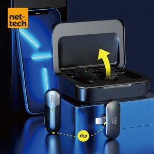 Nettech NT-0T08 Plastik Type-C Kablosuz Yaka Mikrofonu (Siyah) NT-107447