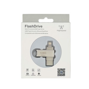 Nettech U2 128 Gb USB+Lightning Driver (Gri) NT-112829