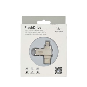 Nettech U2 64 Gb USB+Lightning Driver (Gri) NT-112827