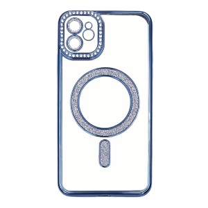 Nettech Apple iPhone 11 Uyumlu Taşlı Seri Arka Koruma Kılıf (Mavi) NT-112896