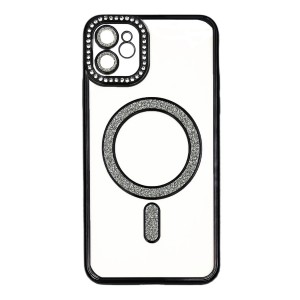 Nettech Apple iPhone 11 Uyumlu Taşlı Seri Arka Koruma Kılıf (Siyah) NT-112892
