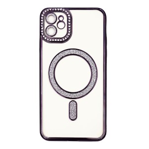 Nettech Apple iPhone 11 Uyumlu Taşlı Seri Arka Koruma Kılıf (Mor) NT-112894