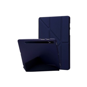 Nettech Samsung Galaxy Tab S7 FE LTE SM-T733 64 GB 12.4 Uyumlu Flip Prizma Seri Kapaklı Kılıf (Lacivert) NT-105342