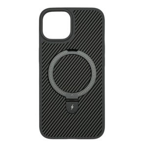 Nettech Apple iPhone 13 Uyumlu Magnetic Carbon Arka Koruma Kılıf (Gri) NT-112924