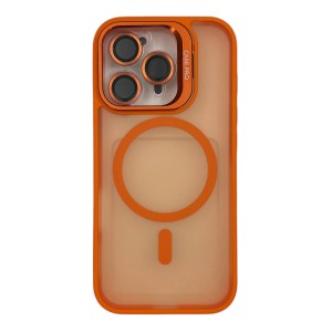 Nettech Apple iPhone 16 Pro Uyumlu Armor Magsafe Arka Koruma Kılıf (Turuncu) NT-112940