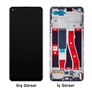 Teknonet Oppo Reno 5 Lite Uyumlu Org Lcd+Dokunmatik+Çıtalı (Siyah) NT-113354