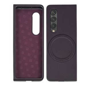 Nettech Samsung Galaxy Z Fold 3 Uyumlu NT-N036 Deri Arka Koruma Kılıf (Mor) NT-107838