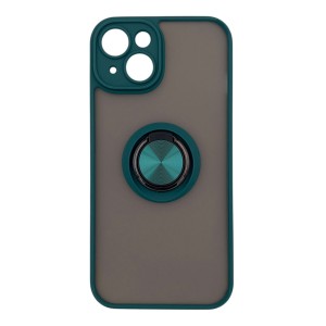 Nettech Apple iPhone 13 Uyumlu Buzlu Yüzüklü Arka Koruma Kılıf (Yeşil) NT-113500