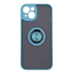 Nettech Apple iPhone 13 Uyumlu Buzlu Yüzüklü Arka Koruma Kılıf (Mavi) NT-113505