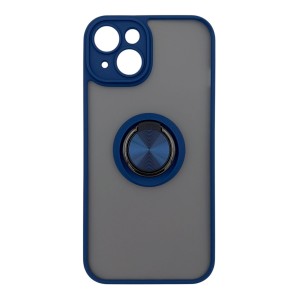 Nettech Apple iPhone 13 Uyumlu Buzlu Yüzüklü Arka Koruma Kılıf (Lacivert) NT-113504
