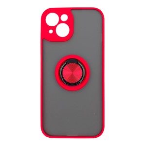 Nettech Apple iPhone 13 Uyumlu Buzlu Yüzüklü Arka Koruma Kılıf (Kırmızı) NT-113503