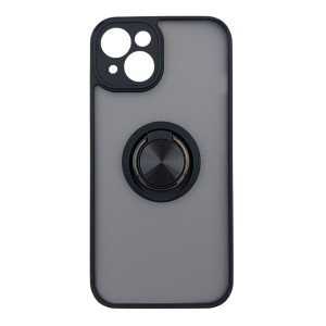 Nettech Apple iPhone 13 Uyumlu Buzlu Yüzüklü Arka Koruma Kılıf (Siyah) NT-113501