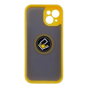 Nettech Apple iPhone 13 Uyumlu Yüzüklü Arka Koruma Kılıf (Sarı) NT-113502