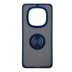 Nettech Xiaomi Redmi Note 14 Pro Uyumlu Buzlu Yüzüklü Arka Koruma Kılıf (Lacivert) NT-113514