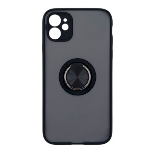 Nettech Apple iPhone 11 Uyumlu Buzlu Yüzüklü Arka Koruma Kılıf (Siyah) NT-113492