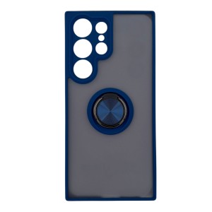 Nettech Samsung Galaxy S23 Ultra Uyumlu Buzlu Yüzüklü Arka Koruma Kılıf (Lacivert) NT-113526