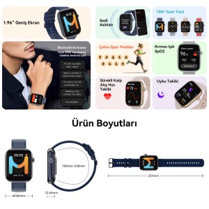 İmiki ST2 Akıllı Saat (Siyah) NT-113958