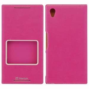 Nettech Sony Xperia Z5 Premium Uyumlu Kapaklı Kılıf Kapaklı Kılıf (Pembe) VR-4982