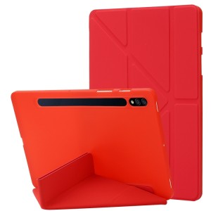 Nettech Samsung Galaxy Tab S9 FE Uyumlu Flip Prizma Seri Kapaklı Kılıf (Kırmızı) NT-114556