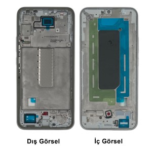 Teknonet Samsung Galaxy A34 4G Uyumlu Batarya Kapaklı Boş Kasa (Gümüş) NT-113365