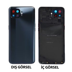 Teknonet Oppo Reno 4 Lite Uyumlu Batarya Kapaklı Boş Kasa (Siyah) NT-105858