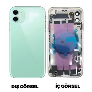 Teknonet Apple iPhone 11 Uyumlu Batarya Kapaklı Boş Kasa (Yeşil) NT-102633
