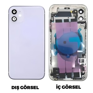 Teknonet Apple iPhone 11 Uyumlu Batarya Kapaklı Boş Kasa (Mor) NT-102632