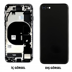 Teknonet Apple iPhone 8 Uyumlu Batarya Kapaklı Dolu Kasa (Siyah) NT-102630