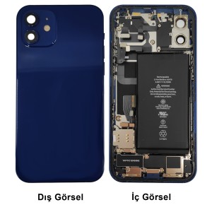 Teknonet Apple iPhone 12 Mini Uyumlu Dolu Kasa Çıkma (Mavi) NT-98455