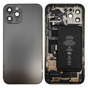 Teknonet Apple iPhone 12 Pro Uyumlu Batarya Kapaklı Dolu Kasa (Siyah) NT-94665