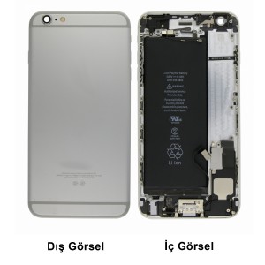 Teknonet Apple iPhone 6 Plus Uyumlu Batarya Kapaklı Dolu Kasa (Gri) VR-18018