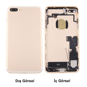 Teknonet Apple iPhone 7 Plus Uyumlu Batarya Kapaklı Dolu Kasa (Gold) VR-17992