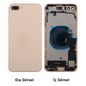 Teknonet Apple iPhone 8 Plus Uyumlu Batarya Kapaklı Dolu Kasa (Rose Gold) VR-14377