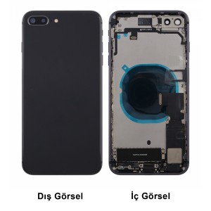 Teknonet Apple iPhone 8 Plus Uyumlu Batarya Kapaklı Dolu Kasa (Siyah) VR-14375