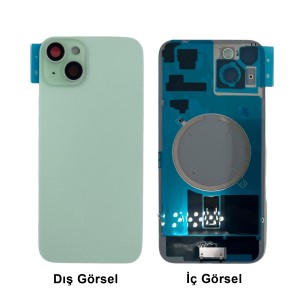 Teknonet Apple iPhone 15 Plus Uyumlu Kamera Camlı Batarya Kapağı + Magsafe Flex (Yeşil) NT-110813