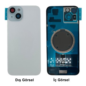 Teknonet Apple iPhone 15 Plus Uyumlu Kamera Camlı Batarya Kapağı + Magsafe Flex (Mavi) NT-110809