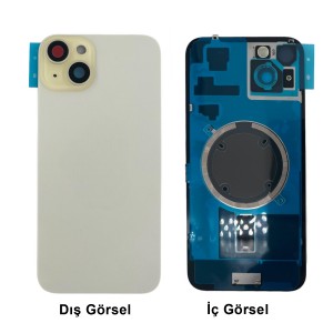 Teknonet Apple iPhone 15 Uyumlu Kamera Camlı Batarya Kapağı + Magsafe Flex (Sarı) NT-110805