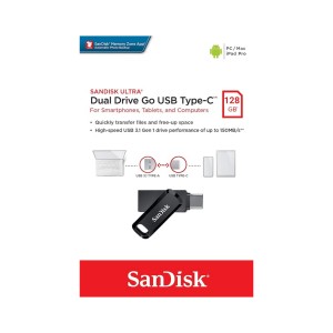 Sandisk Dual Drive Go SDDC3-128G-G46 128 Gb USB+Type-C Flash Bellek (Siyah) NT-114596