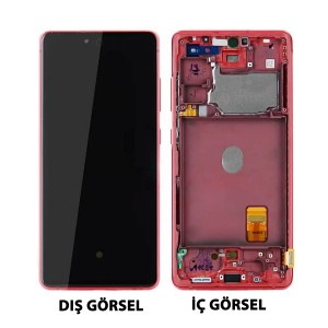 Teknonet Samsung Galaxy S20 FE Uyumlu Org Lcd+Dokunmatik+Çıtalı (Turuncu) NT-104150